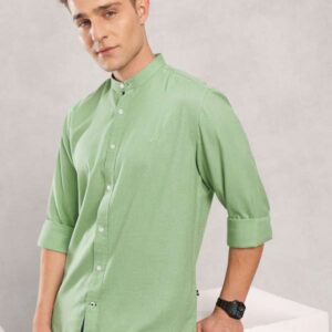 pastel green shirt