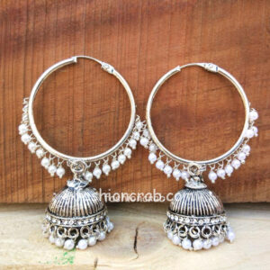 Everstylish Rustic Midnight Charms – Oxidised Jhumka Earrings
